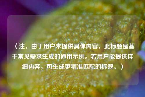 （注，由于用户未提供具体内容，此标题是基于常见需求生成的通用示例。若用户能提供详细内容，可生成更精准匹配的标题。）