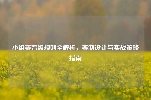 小组赛晋级规则全解析，赛制设计与实战策略指南