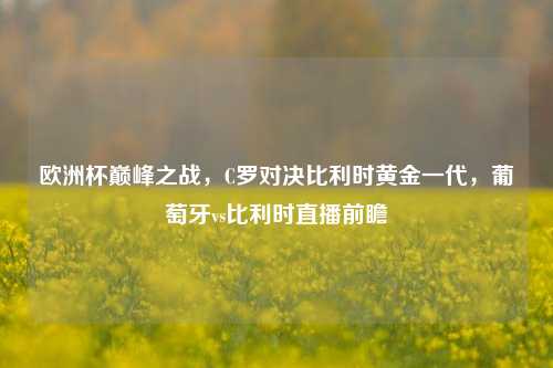欧洲杯巅峰之战，C罗对决比利时黄金一代，葡萄牙vs比利时直播前瞻