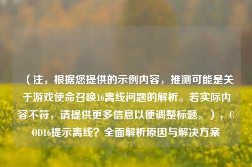 （注，根据您提供的示例内容，推测可能是关于游戏使命召唤16离线问题的解析。若实际内容不符，请提供更多信息以便调整标题。），COD16提示离线？全面解析原因与解决方案