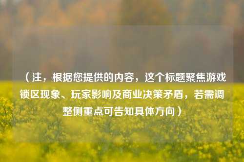 （注，根据您提供的内容，这个标题聚焦游戏锁区现象、玩家影响及商业决策矛盾，若需调整侧重点可告知具体方向）