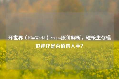 环世界（RimWorld）Steam原价解析，硬核生存模拟神作是否值得入手？