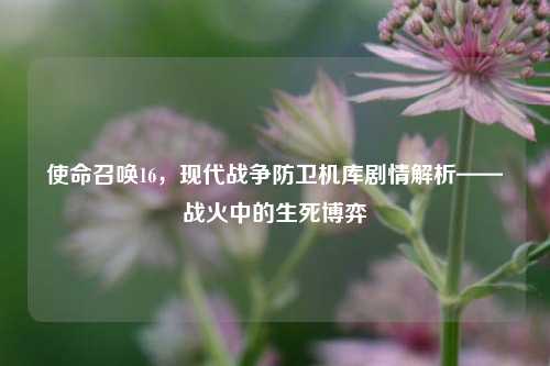 使命召唤16，现代战争防卫机库剧情解析——战火中的生死博弈
