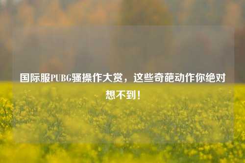 国际服PUBG骚操作大赏，这些奇葩动作你绝对想不到！