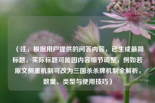 （注，根据用户提供的问答内容，已生成最简标题，实际标题可能因内容细节调整，例如若原文侧重机制可改为三国杀杀牌机制全解析，数量、类型与使用技巧）