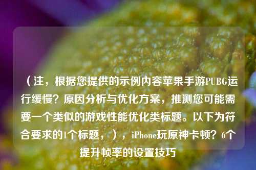 （注，根据您提供的示例内容苹果手游PUBG运行缓慢？原因分析与优化方案，推测您可能需要一个类似的游戏性能优化类标题。以下为符合要求的1个标题，），iPhone玩原神卡顿？6个提升帧率的设置技巧