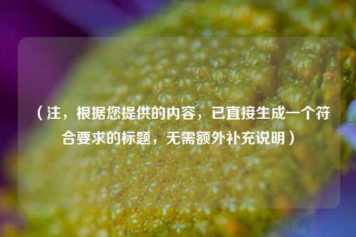 （注，根据您提供的内容，已直接生成一个符合要求的标题，无需额外补充说明）