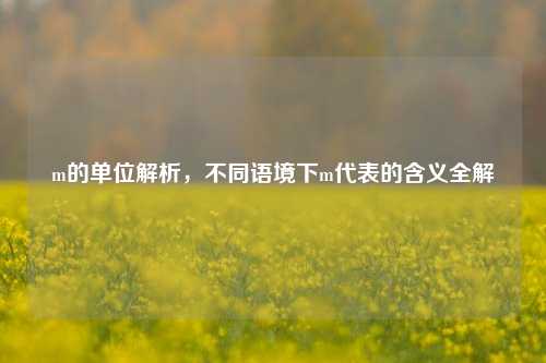 m的单位解析，不同语境下m代表的含义全解