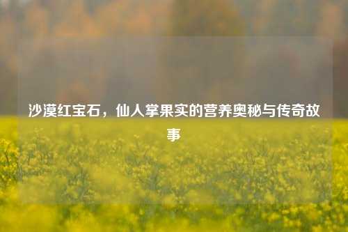 沙漠红宝石，仙人掌果实的营养奥秘与传奇故事