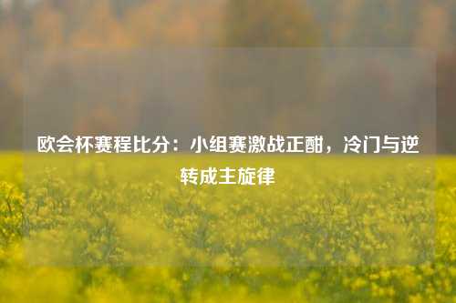 欧会杯赛程比分：小组赛激战正酣，冷门与逆转成主旋律