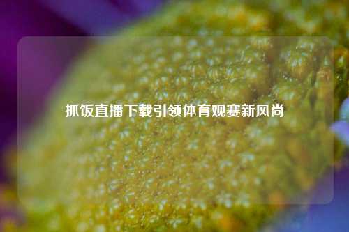 抓饭直播下载引领体育观赛新风尚
