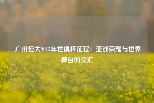  广州恒大2015年世俱杯征程：亚洲荣耀与世界舞台的交汇